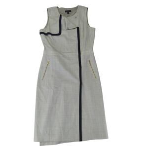 J.Crew Womens Gray Wool Asymmetric Snap Front Sheath Dress B8169 Size 6 NWT